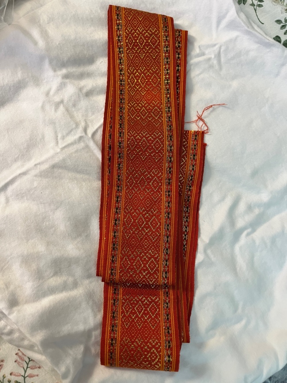 Orange and Metallic Gold Wide Trim